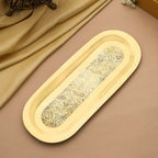 Brass Rectangular Serving Tray / Platter (14 Inch) Vedansh Craft