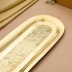 Brass Rectangular Serving Tray / Platter (14 Inch) Vedansh Craft