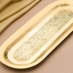 Brass Rectangular Serving Tray / Platter (14 Inch) Vedansh Craft