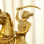 Brass Chatrapati Shivaji Maharaj On Horse Statue (22 Inch) Vedansh Craft