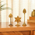 Brass Murugan Vel, Star Vel & Paan Vel Table Top Symbols Vedansh Craft