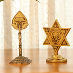 Brass Murugan Vel, Star Vel & Paan Vel Table Top Symbols Vedansh Craft