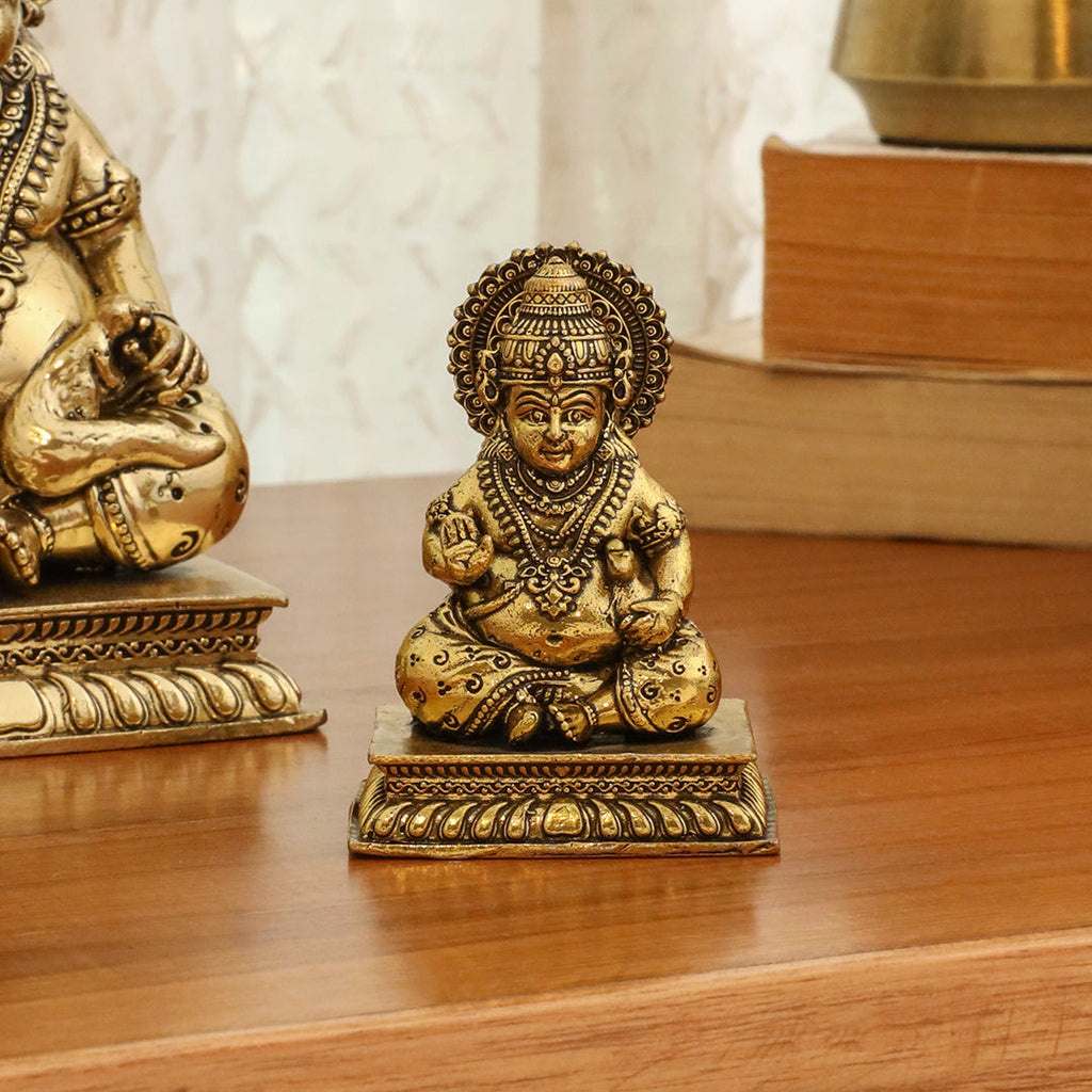 Brass Superfine Kuber Maharaj Idol (2.8 Inch) Vedansh Craft