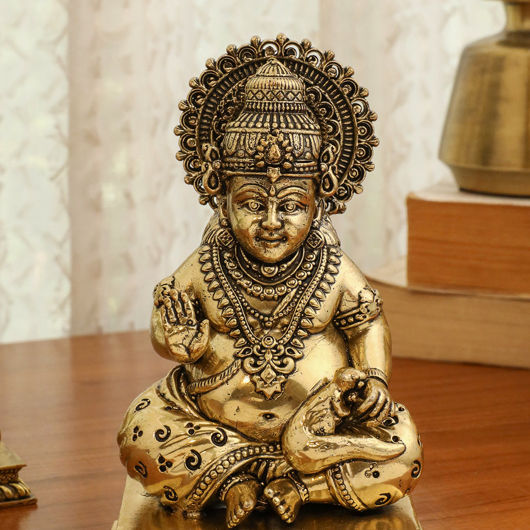 Brass Superfine Kuber Maharaj Idol (2.8 Inch) Vedansh Craft