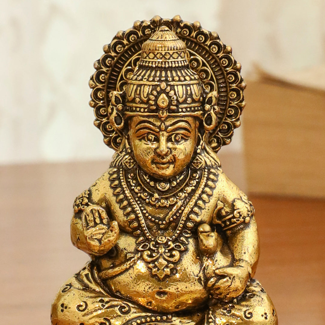 Brass Superfine Kuber Maharaj Idol (2.8 Inch) Vedansh Craft