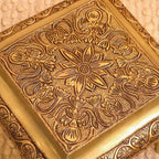 Brass Pooja Chowki with Floral Engraving – Lion Paw Legs (8.5 INCH) Vedansh Craft