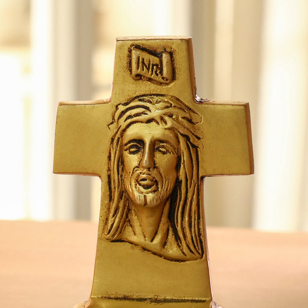 Brass Jesus Cross Vedansh Craft