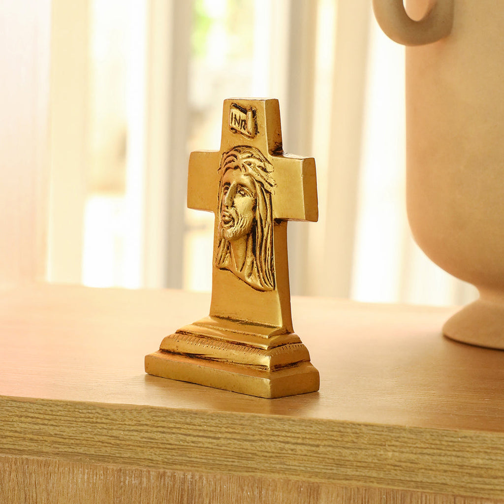 Brass Jesus Cross Vedansh Craft