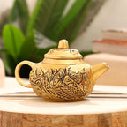 Brass Tea Pot/Kettle with Engraved Village Scene (3 INCH) Vedansh Craft