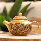 Brass Tea Pot/Kettle with Engraved Village Scene (3 INCH) Vedansh Craft