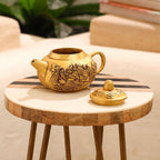 Brass Tea Pot/Kettle with Engraved Village Scene (3 INCH) Vedansh Craft