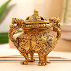 Brass Yali/kirtimukha Dragon Dhoop Dani & Incense Holder Vedansh Craft
