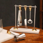 Brass & Steel Bar Tool Set with Stand (9.8 Inch) Vedansh Craft