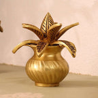 Brass Kalash with Coconut & Leaves (5 INCH) Vedansh Craft
