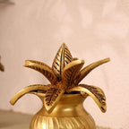 Brass Kalash with Coconut & Leaves (5 INCH) Vedansh Craft