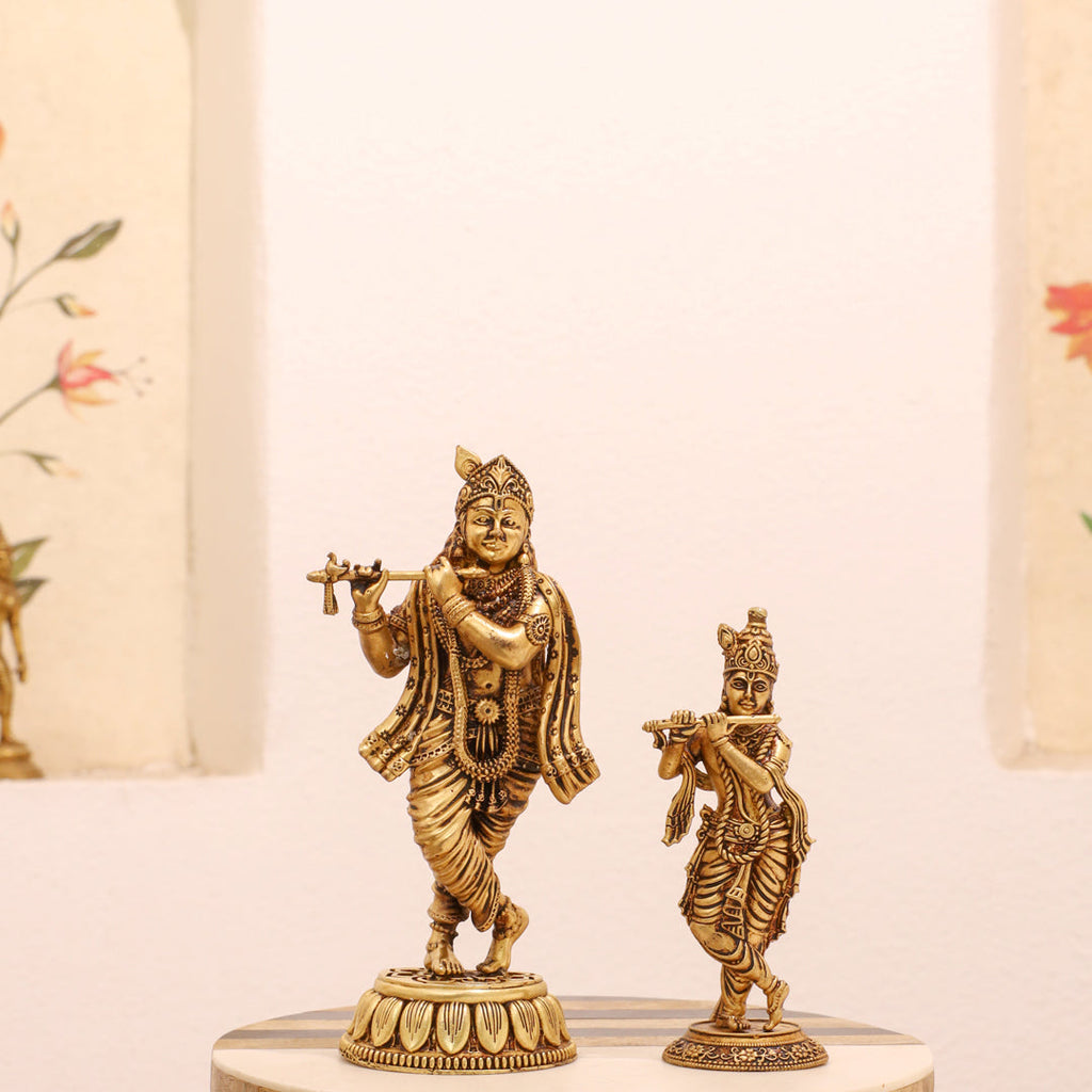 Brass Standing Krishna Idol Vedansh Craft