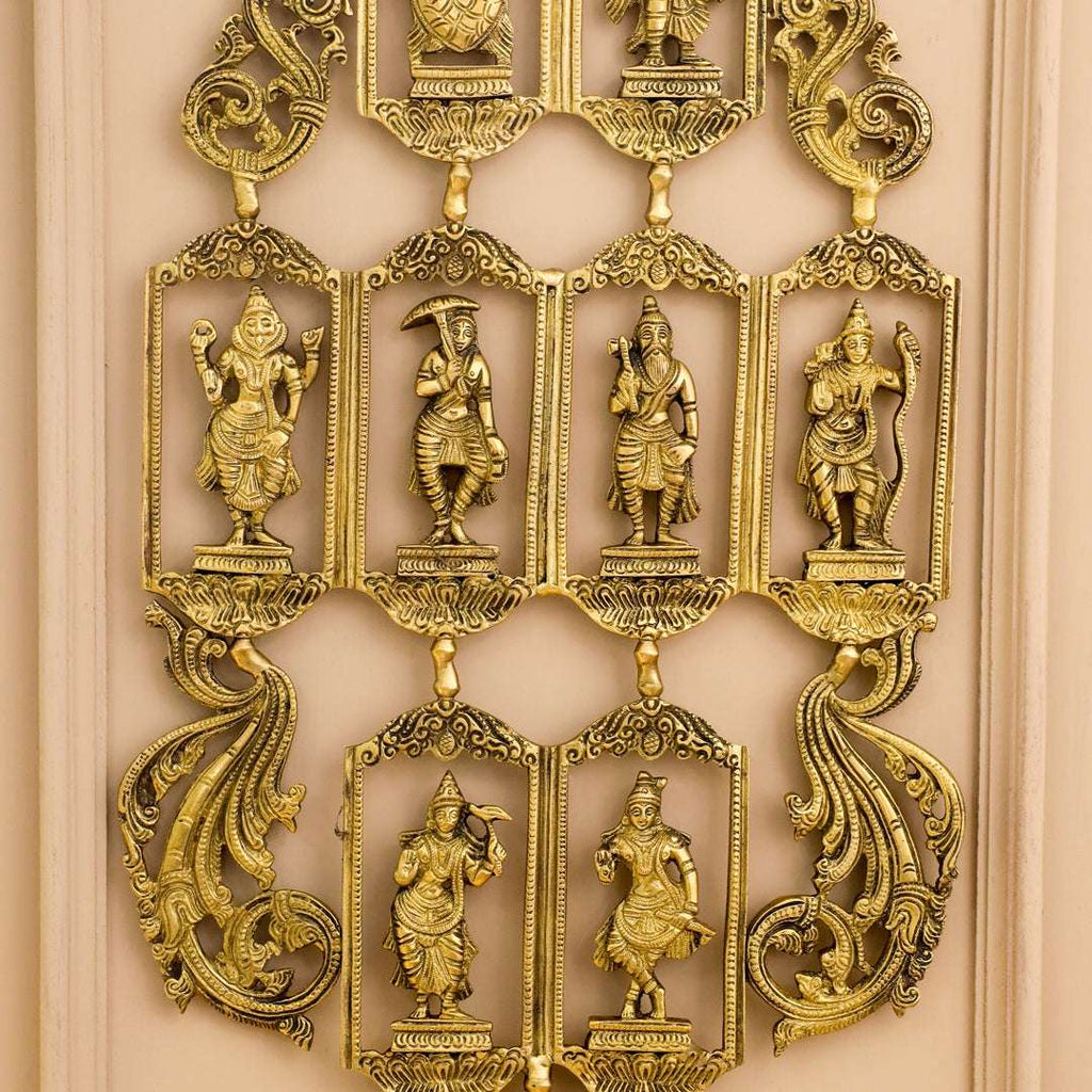 BRASS Dashavatara / VISHNU AVATAR WALL HANGING (29.5 INCH) Vedansh Craft