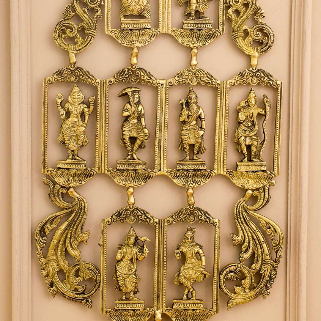 BRASS Dashavatara / VISHNU AVATAR WALL HANGING (29.5 INCH) Vedansh Craft