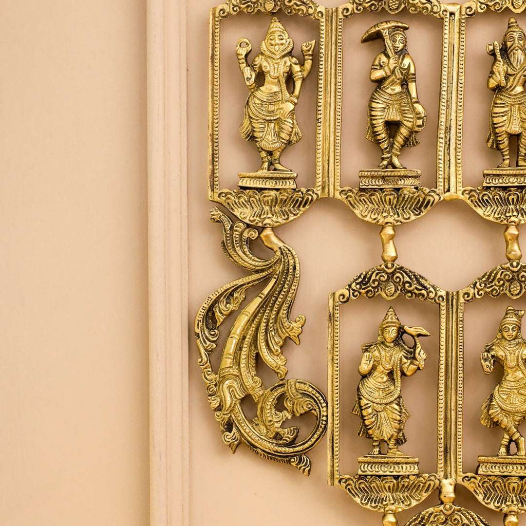 BRASS Dashavatara / VISHNU AVATAR WALL HANGING (29.5 INCH) Vedansh Craft