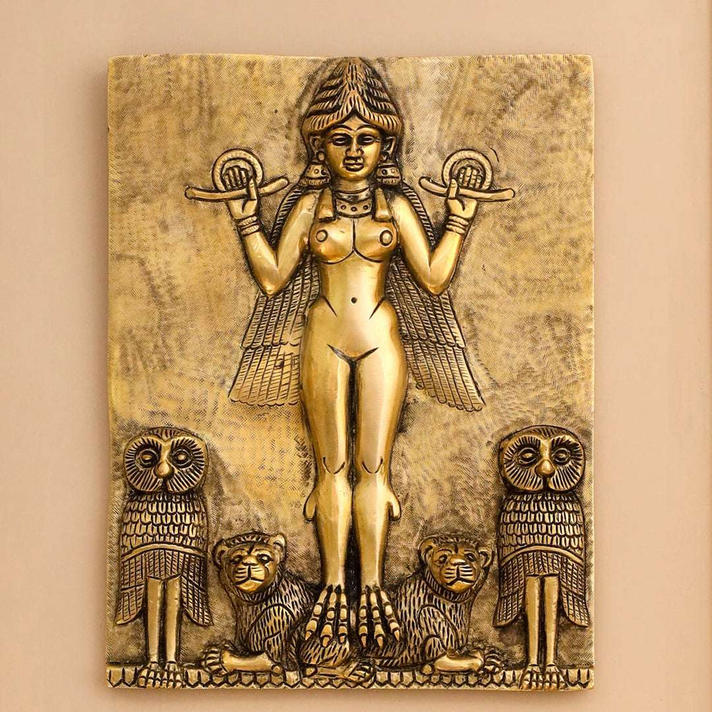 Brass Griffin Gryphons Winged Lion Wall Hanging Plate (10 Inch) Vedansh Craft