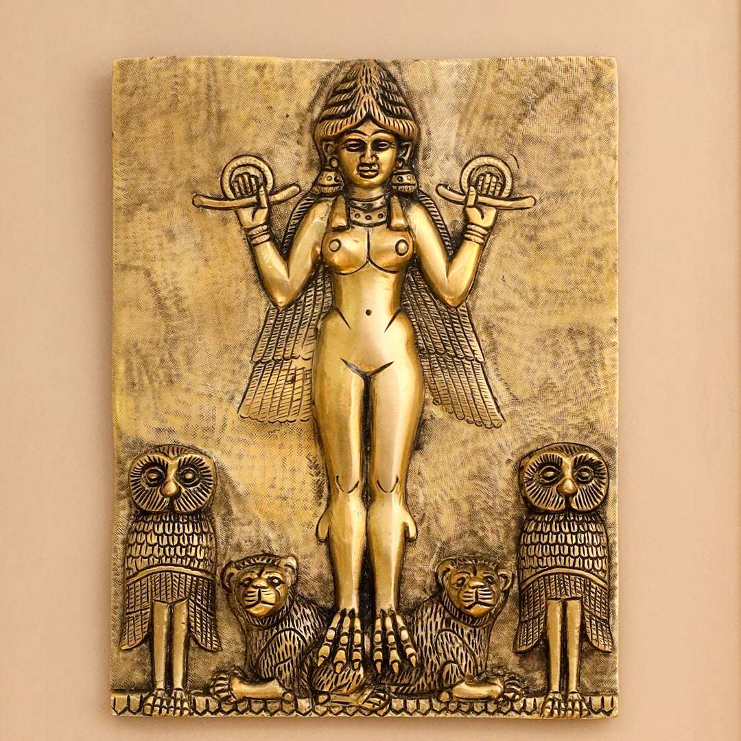 Brass Griffin Gryphons Winged Lion Wall Hanging Plate (10 Inch) Vedansh Craft