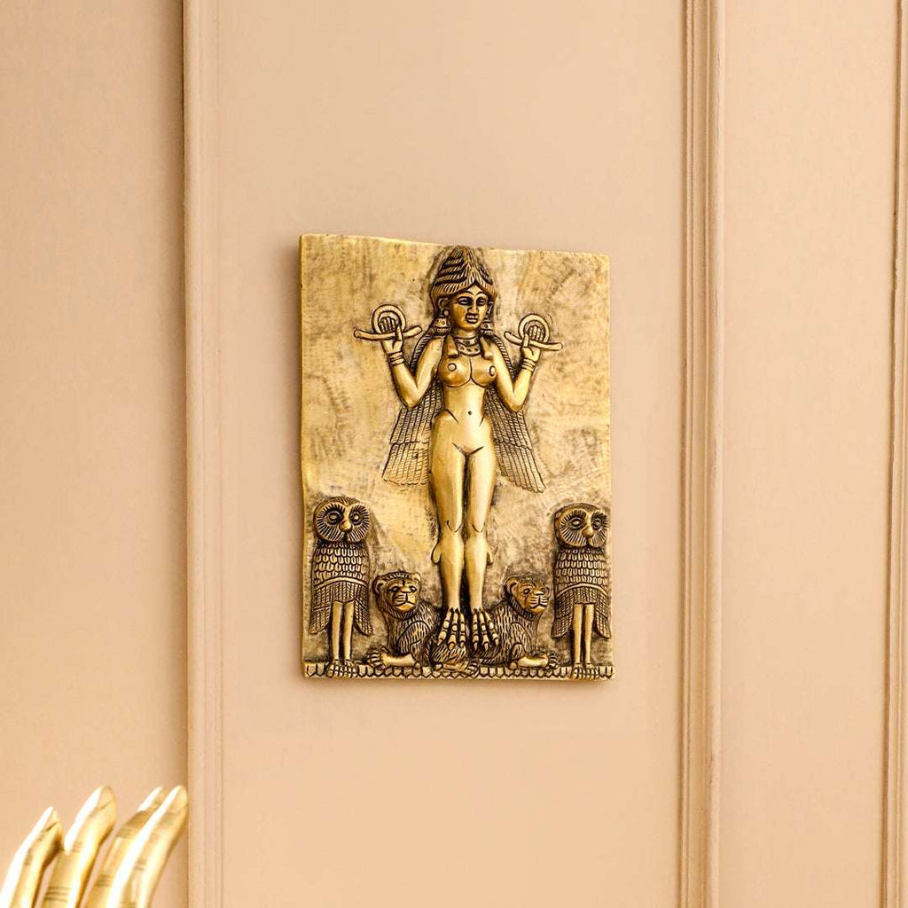 Brass Griffin Gryphons Winged Lion Wall Hanging Plate (10 Inch) Vedansh Craft