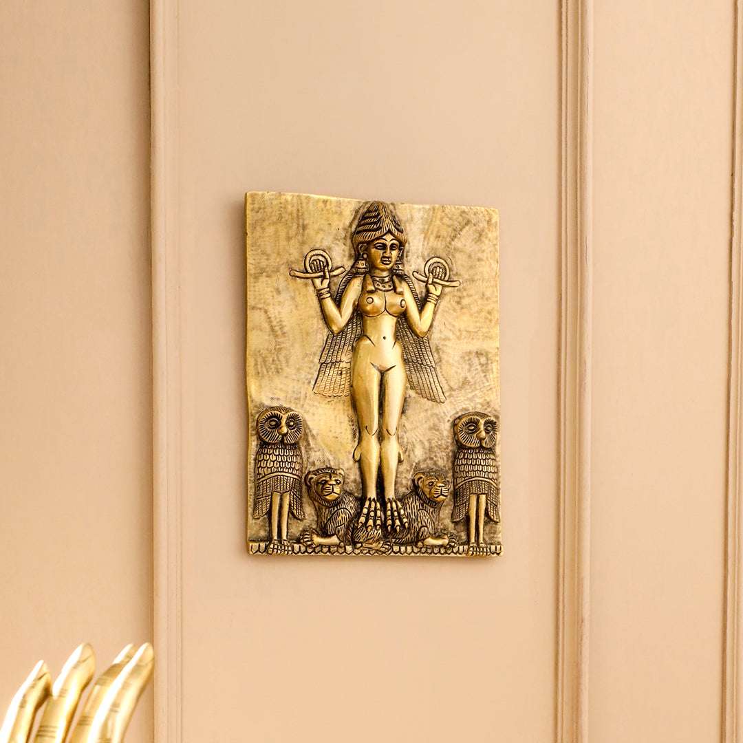 Brass Griffin Gryphons Winged Lion Wall Hanging Plate (10 Inch) Vedansh Craft