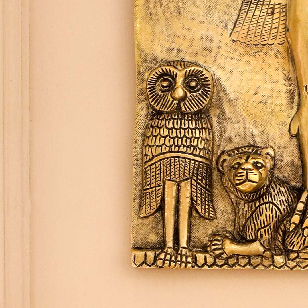 Brass Griffin Gryphons Winged Lion Wall Hanging Plate (10 Inch) Vedansh Craft