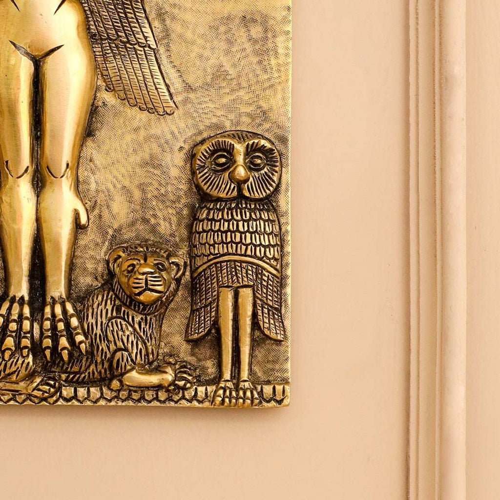 Brass Griffin Gryphons Winged Lion Wall Hanging Plate (10 Inch) Vedansh Craft