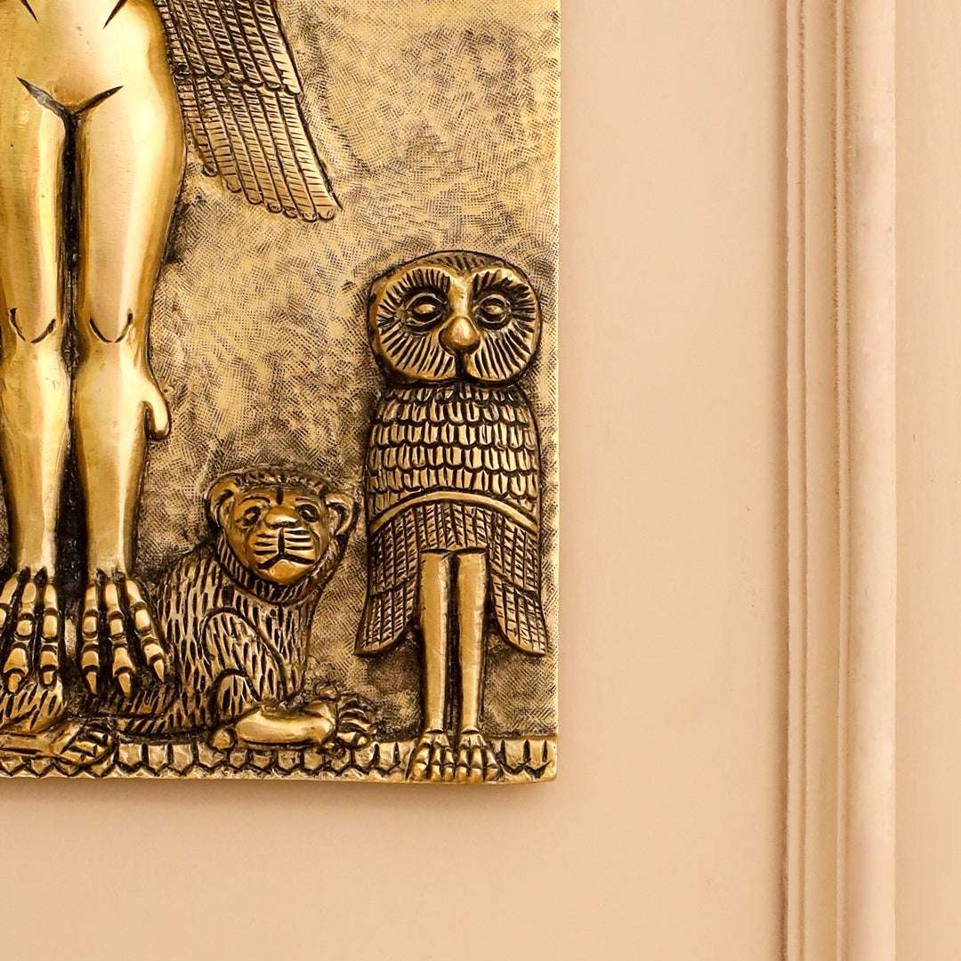 Brass Griffin Gryphons Winged Lion Wall Hanging Plate (10 Inch) Vedansh Craft