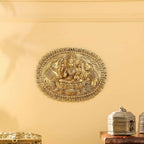 Brass Gaja Lakshmi Wall Hanging Plate (12.5 Inch) Vedansh Craft