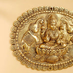 Brass Gaja Lakshmi Wall Hanging Plate (12.5 Inch) Vedansh Craft