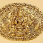 Brass Gaja Lakshmi Wall Hanging Plate (12.5 Inch) Vedansh Craft