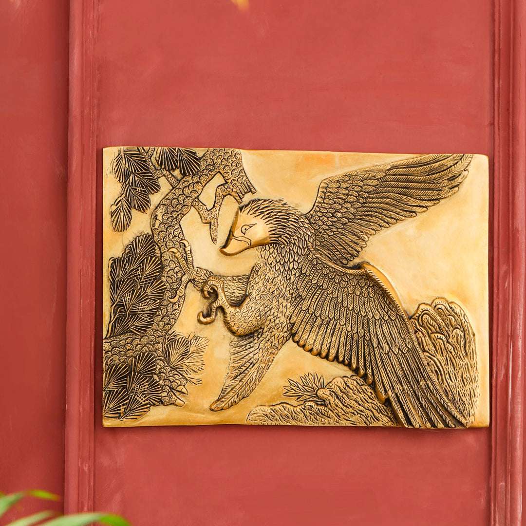 Brass Eagle Wall Hanging Plate (11.4 Inch) Vedansh Craft