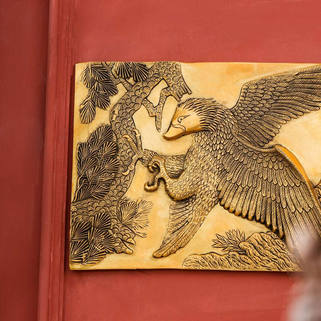 Brass Eagle Wall Hanging Plate (11.4 Inch) Vedansh Craft