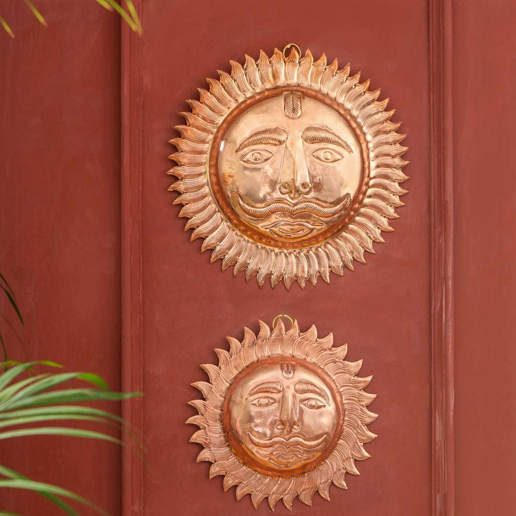 Copper Sun Face Wall Hanging Vedansh Craft