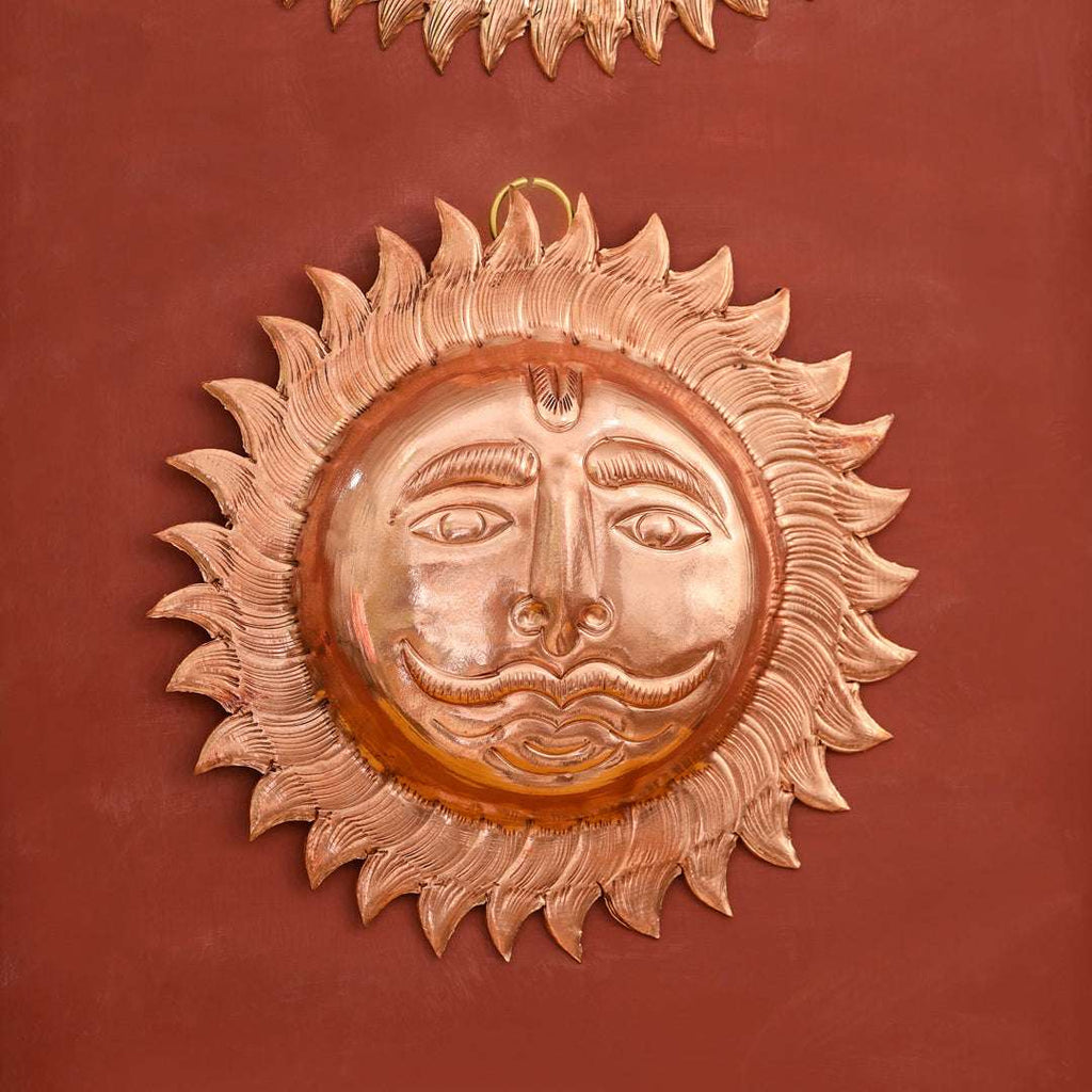 Copper Sun Face Wall Hanging Vedansh Craft