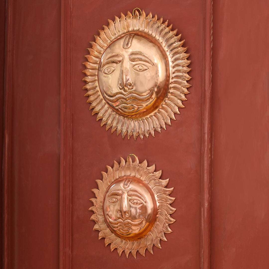 Copper Sun Face Wall Hanging Vedansh Craft