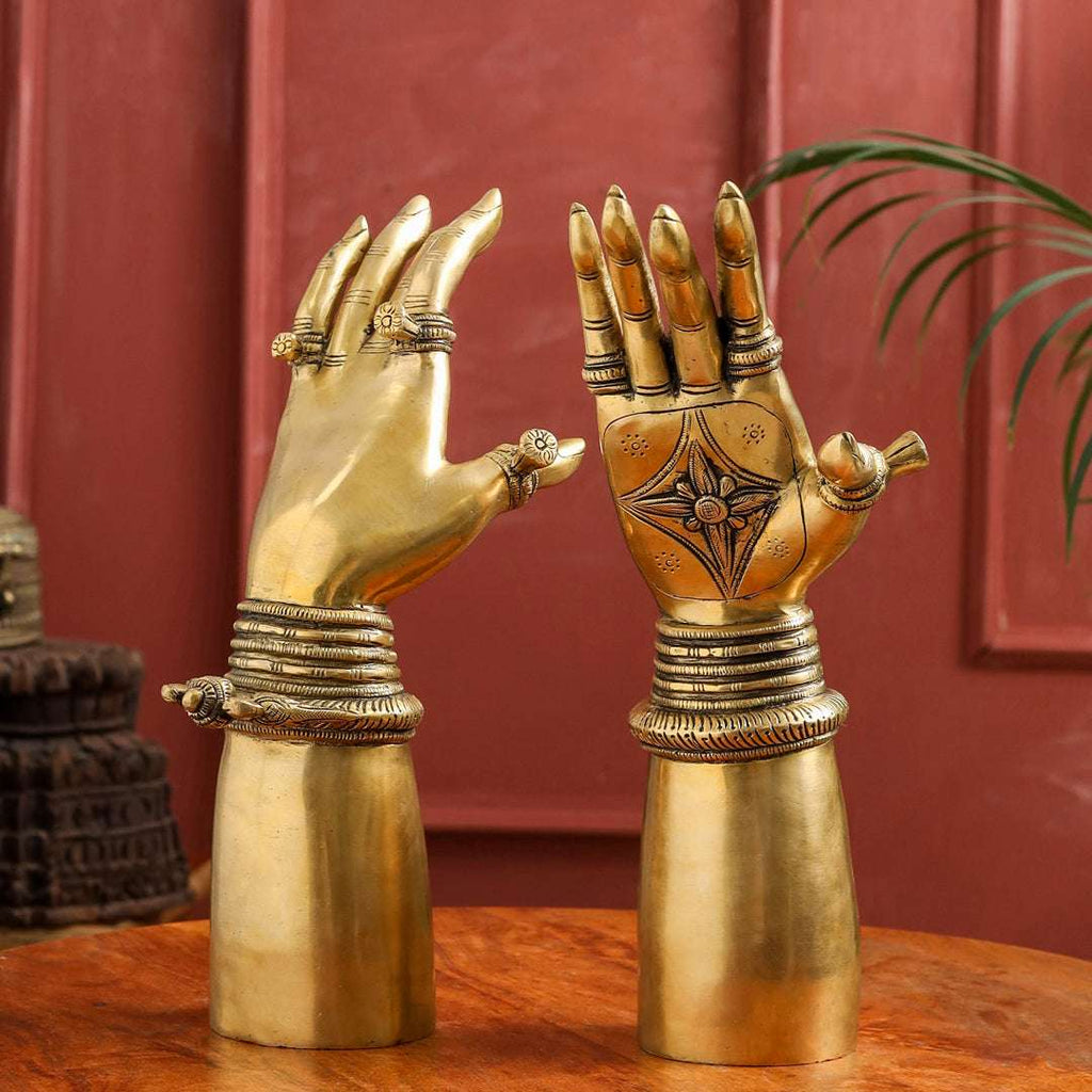 Brass Decorative Hand Pair (12 Inch) Vedansh Craft