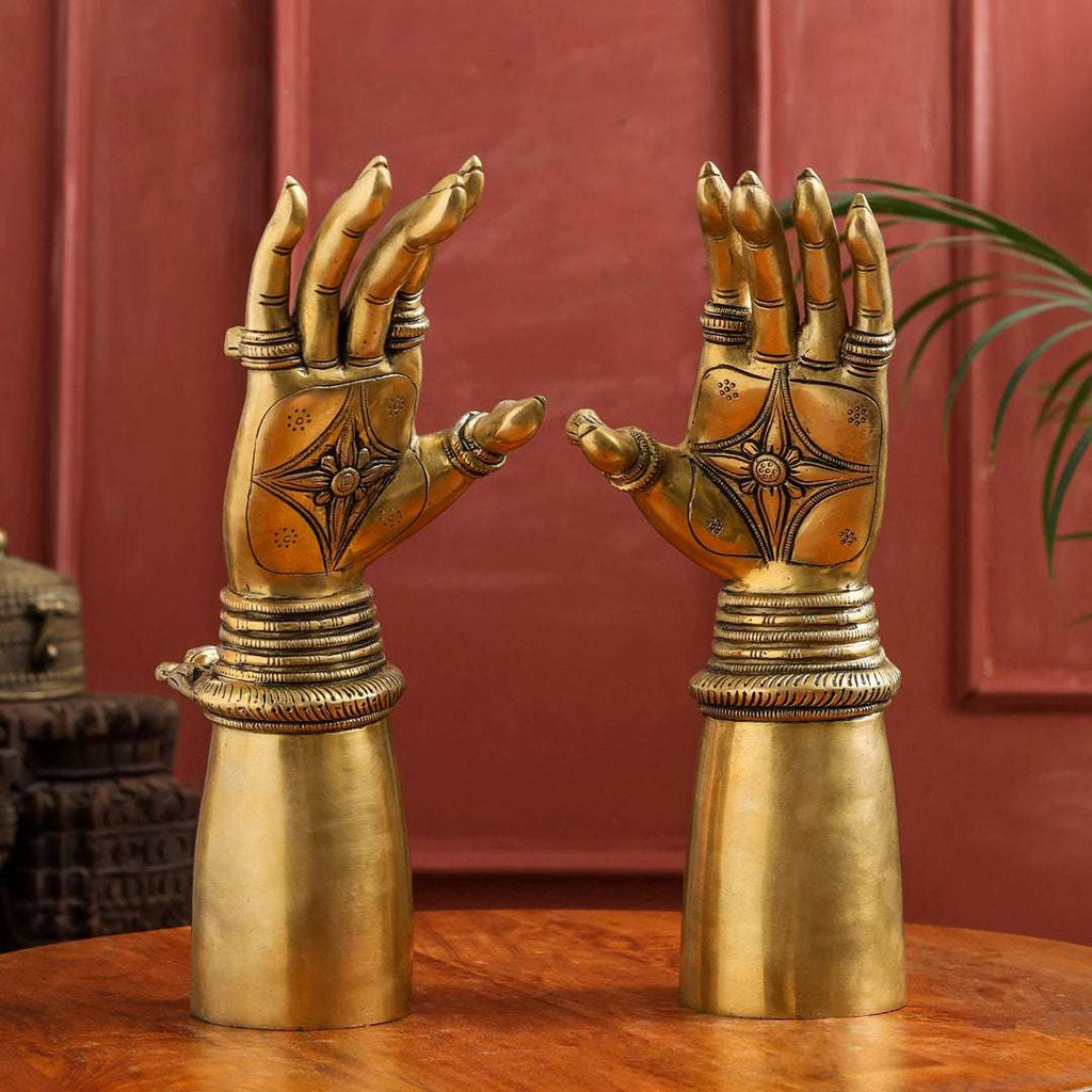 Brass Decorative Hand Pair (12 Inch) Vedansh Craft