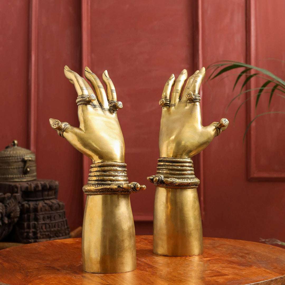 Brass Decorative Hand Pair (12 Inch) Vedansh Craft