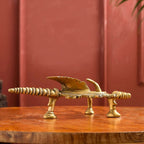 Brass Conch / Shankh with Intricate Stand (13 Inch) Vedansh Craft