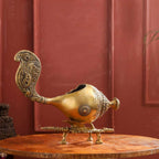 Brass Conch / Shankh with Intricate Stand (13 Inch) Vedansh Craft