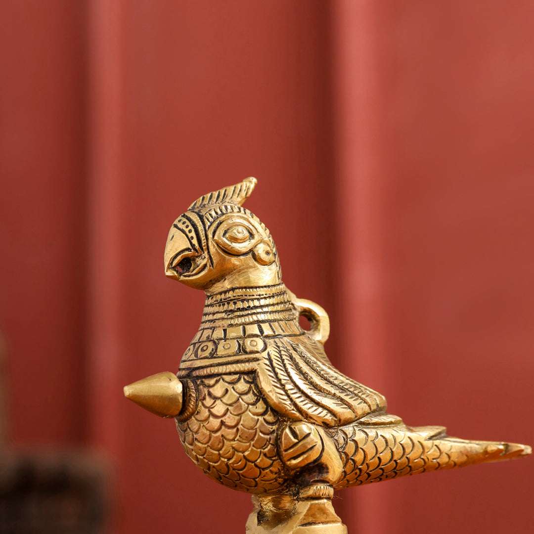 Brass Parrot Surmedani (4.5 Inch) Vedansh Craft