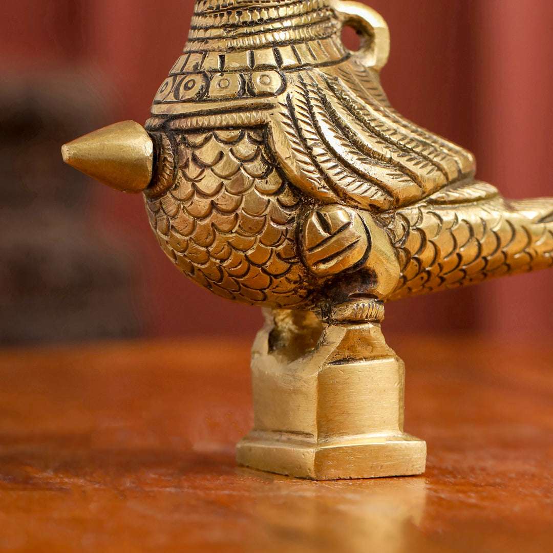 Brass Parrot Surmedani (4.5 Inch) Vedansh Craft