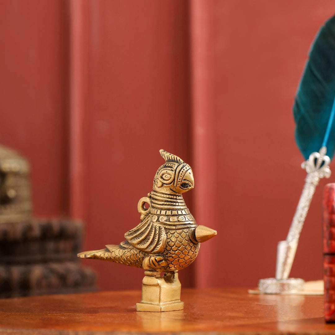 Brass Parrot Surmedani (4.5 Inch) Vedansh Craft