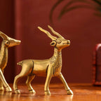 Brass Standing Deer set (4.4 Inch) Vedansh Craft