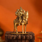 Brass Shiva Parvati on Horse (4.9 Inch) Vedansh Craft