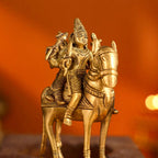 Brass Shiva Parvati on Horse (4.9 Inch) Vedansh Craft