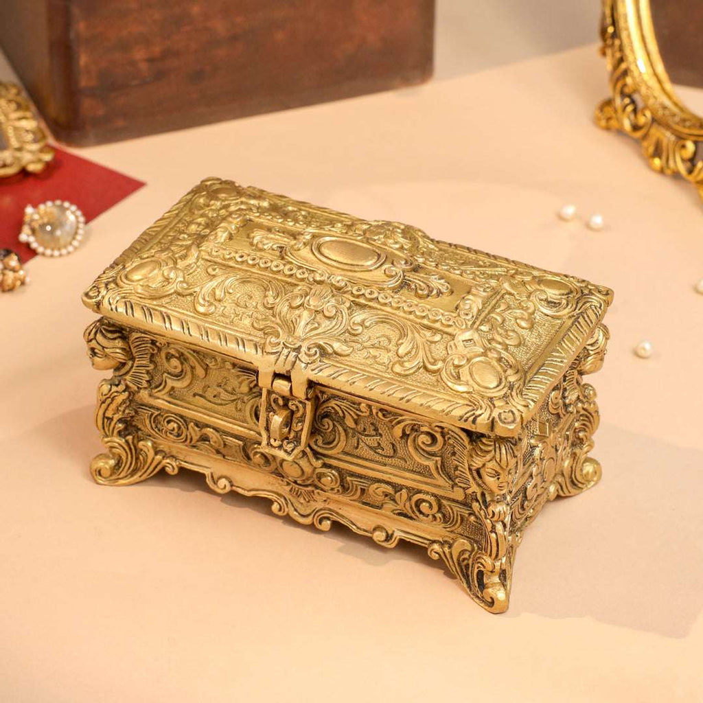 Brass Jewellery Box (4.5 Inch) Vedansh Craft